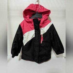 Healthtex | Infant Girl's 18 Mo Dual Slash Pocket Dual Zipper Blk/Pink Jacket